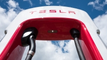 a Tesla Supercharger station